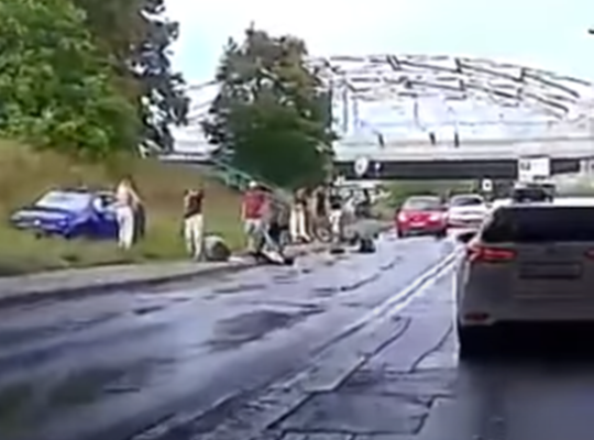 wypadek w Krakowie nagranie